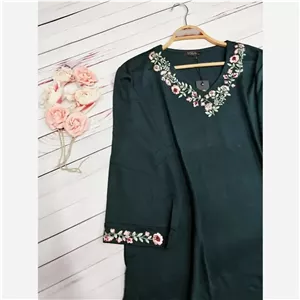 بلوز زنانه مجلسی جودون پنبه سایز بزرگ فری سایز 44 تا 54 گلدوزی شده