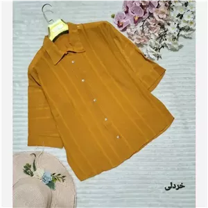شومیز باکسی زنانه جنس شنل لخت آستین سه ربع فری سایز