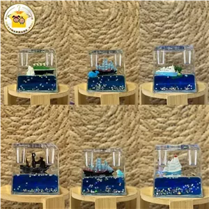 جاخودکاری رومیزی طرح کشتی معلق فانتزی ابعاد 6 در 6 سانتیمتر 