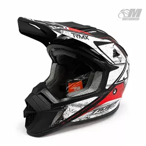 کلاه موتورسیکلت کراسی تایگر مدل Tiger XR Racing مشکی سفید