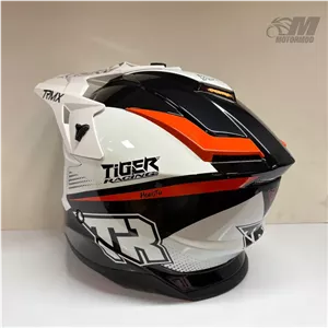 کلاه موتورسیکلت کراسی تایگر مدل Tiger XR Racing مشکی سفید 2