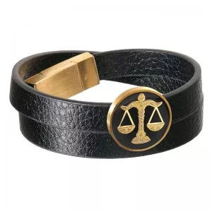 دستبند زنانه چرم با ورق طلا ماه های فصل پاییز