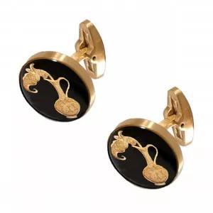 دکمه سردست استیل  ورق طلا ماه بهمن