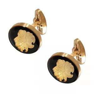 دکمه سردست استیل  ورق طلا ماه مرداد