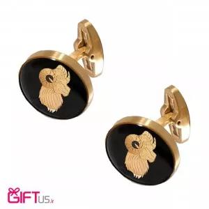 دکمه سردست استیل ورق طلا ماه فروردین