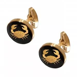 دکمه سر دست استیل ورق طلا  ماه تیر