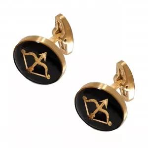 دکمه سردست استیل ورق طلا ماه آذر