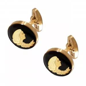 دکمه سر دست استیل ورق طلا ماه شهریور