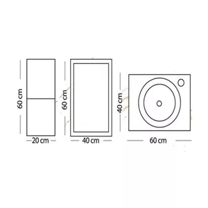 ست کابین روشویی مدل باتیس کد 1043