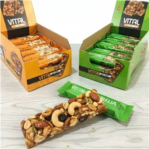 پروتئین بار بادام رژیمی شیره خرما و آجیل (بدون شکر)