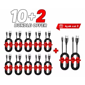 پک اقتصادی کابل شارژ آیفون KINGSTAR K360i 1m تعداد 10 عدد2 عدد هدیه