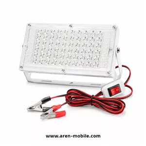 پروژکتور LED کمپینگ و خودرو 50 وات 12 ولت گیره‌دار با کابل