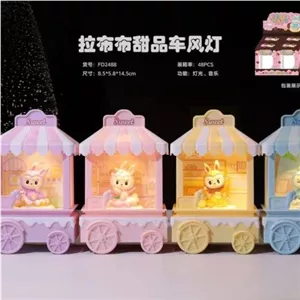 گوی موزیکال چراغ‌دار لبوبو طرح چرخ | Labubu Sweet Car LED Music Box