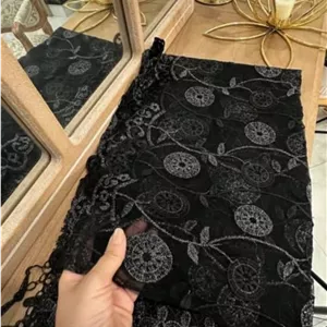 شال مجلسی سرمه دوزی نگین دار
