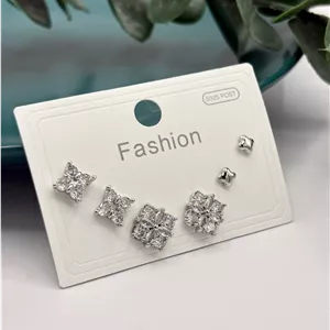 ست گوشواره مینیمال طرح جواهر (میخ نقره ۹۲۵ ضد حساسیت) 💎✨