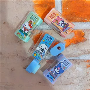 تراش مخزن‌دار و پاک‌کن ۲ کاره فانتزی طرح سانریو (Sanrio) – درپوش‌دار