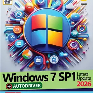 ویندوز Windows 7 Ultimate SP1 Latest Update 2026 + Auto Driver گردو