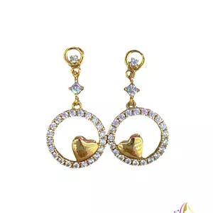 گوشواره میخی ژوپینگ با آویز قلبی