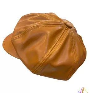 کلاه چرمی لبه‌دار زنانه شیک
