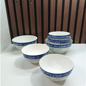 کاسه گرد سرامیک طرح گل آبی