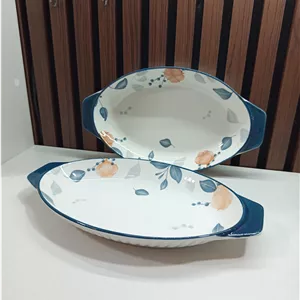 دیس بیضی سرامیک طرح گل