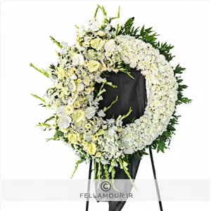 تاج گل حلقه ای ختمی مدل پلر 1