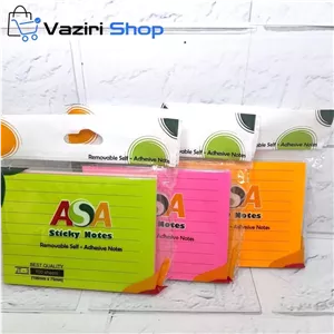 کاغذ یادداشت چسب دار استیک نوت خط دار مستطیلی 100*75 میلیمتر