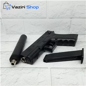 تفنگ اسباب بازی کلت p18۰ لیزر داریک قوطی ۳۶۰ عددی تیر اضافه