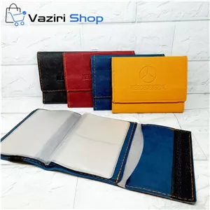 کیف مدارک ، جامدارکی چرم مصنوعی طرح مرسدس بنز