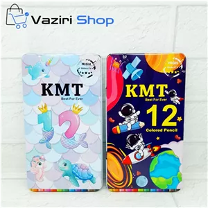 مدادرنگی 12 رنگ کی ام تی KMT جعبه فلزی