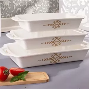 ست تابه 3 سایزی چینی ریور مدل سومری سفید