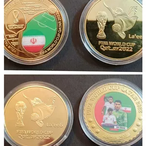 🪙 سکه یادبود حضور ایــران در جام جهانی قطر ۲۰۲۲روکش طلا ۲۴ عیاربا جعبه مخصوص فیفا و سرتیفیکیت FIFA WORLD CUP GOLD 24 K COINS 🇮🇷🪙🇮🇷 
