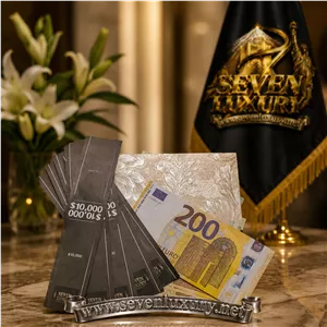 اسکناس دویست یورو تزئینی و سینمایی بسته صد عددی SevenLuxury Decorative, Cinematic and Display 200 Euro Note Bundle