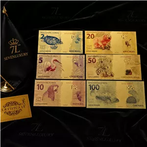 🎫مجموعه شش‌تایی اسکناس‌ برزیلt 6‑Piece Gold Set –🇧🇷