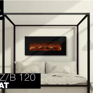 شومینه برقی دیواری مدرن شومینه مارکت سایز 120 طرح LCD یک طرفه از روبه‌رو