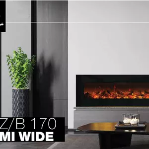 شومینه برقی دیواری مدرن شومینه مارکت سایز 170 طرح LCD یک طرفه از روبه‌رو