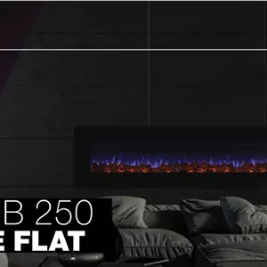 شومینه برقی دیواری مدرن شومینه مارکت سایز 250 سانتی متر طرح LCD یک طرفه از روبه‌رو