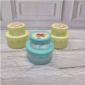 اسلایم طرح کیک  - آبی