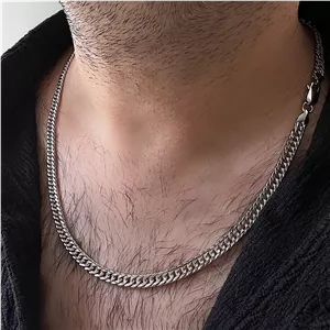 گردنبند نقره مردانه کارتیه ۵۵ سانتی 