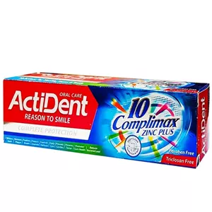 خمیردندان اکتیدنت مدل 10Complimax Zinc Plus حجم 130 گرم