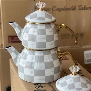 کتری و قوری لعابی دو درب شاهین‏ ترکیه
