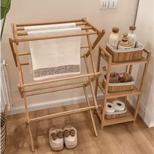 بندرخت عمودی چوبی طرح زاراهوم؛ تاشو و کم‌جا مخصوص آپارتمان (باکیفیت)