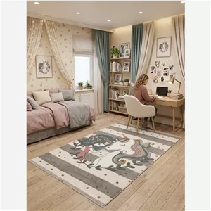 فرش دخترانه نقش برجسته(دختر و یونیکورن)