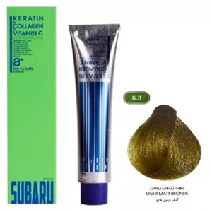 رنگ مو سوبارو شماره 8.3 رنگ بلوند زیتونی روشن حجم 120میلی لیتر