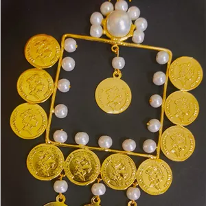 سنجاق زیر گلو مروارید/عروسی/طرح طلا/لاکچری/دستساز