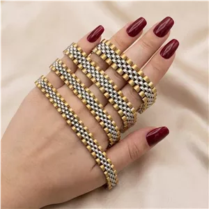 دستبند دو رنگ رولکس 2/زیورآلات روح گندم/عروسی