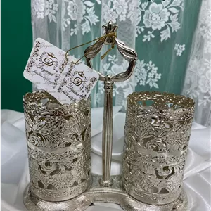 جا قاشقی دو قلو نقره ای برند دیانا