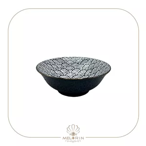 کاسه سالاد دنی هوم آبی سفید لب طلا