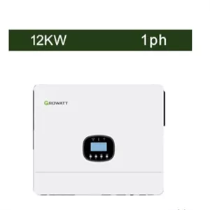 اینورتر هیبریدی خورشیدی 12 کیلووات تک فاز MPPT برند GROWATT مدل SPE 12000 ES