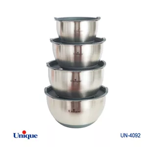 لگن 4پارچه استیل درب دار یونیک